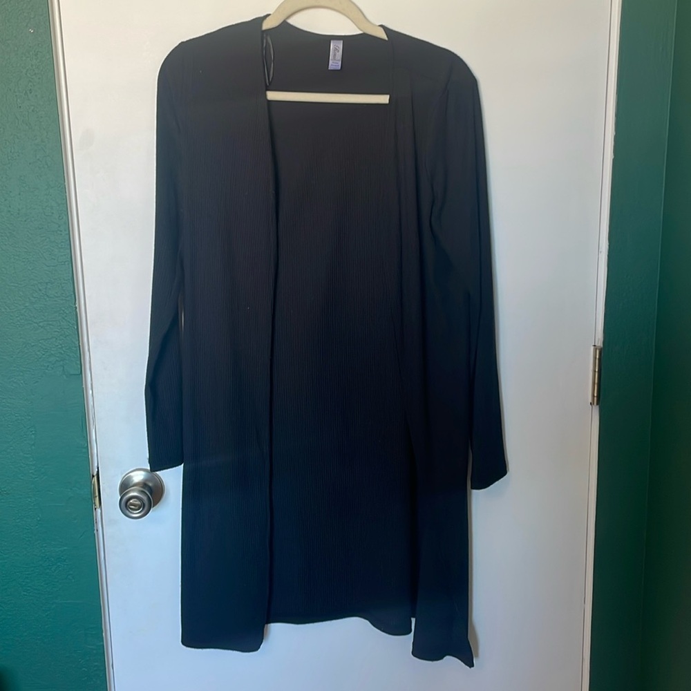 Black duster with side slits